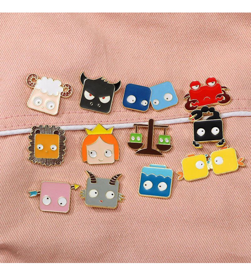 Cute Pin Animal Constellation Alloy Enamel Unisex Brooches display picture 5