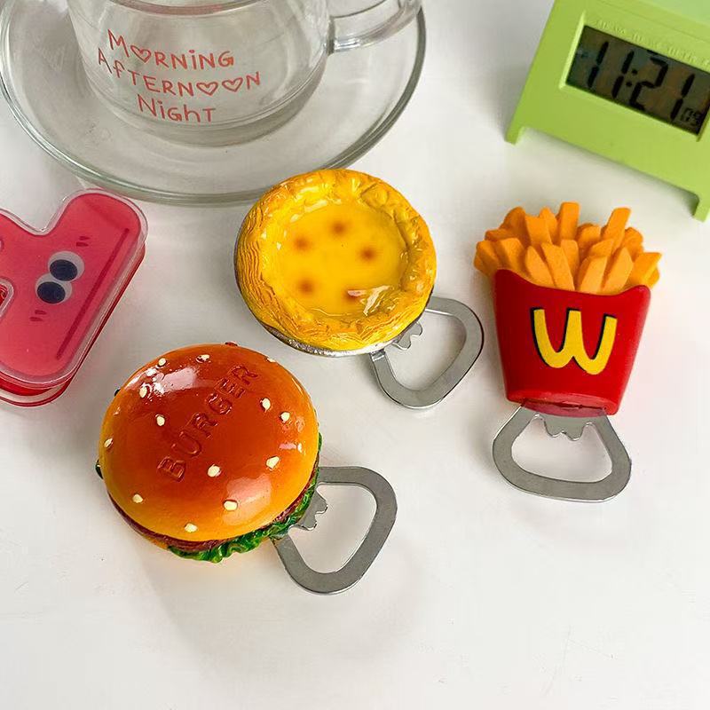 クリエイティブな新しいかわいい家庭用栓抜きチーズコーンハンバーガーポテトチーズの形樹脂冷蔵庫のドライバー|undefined