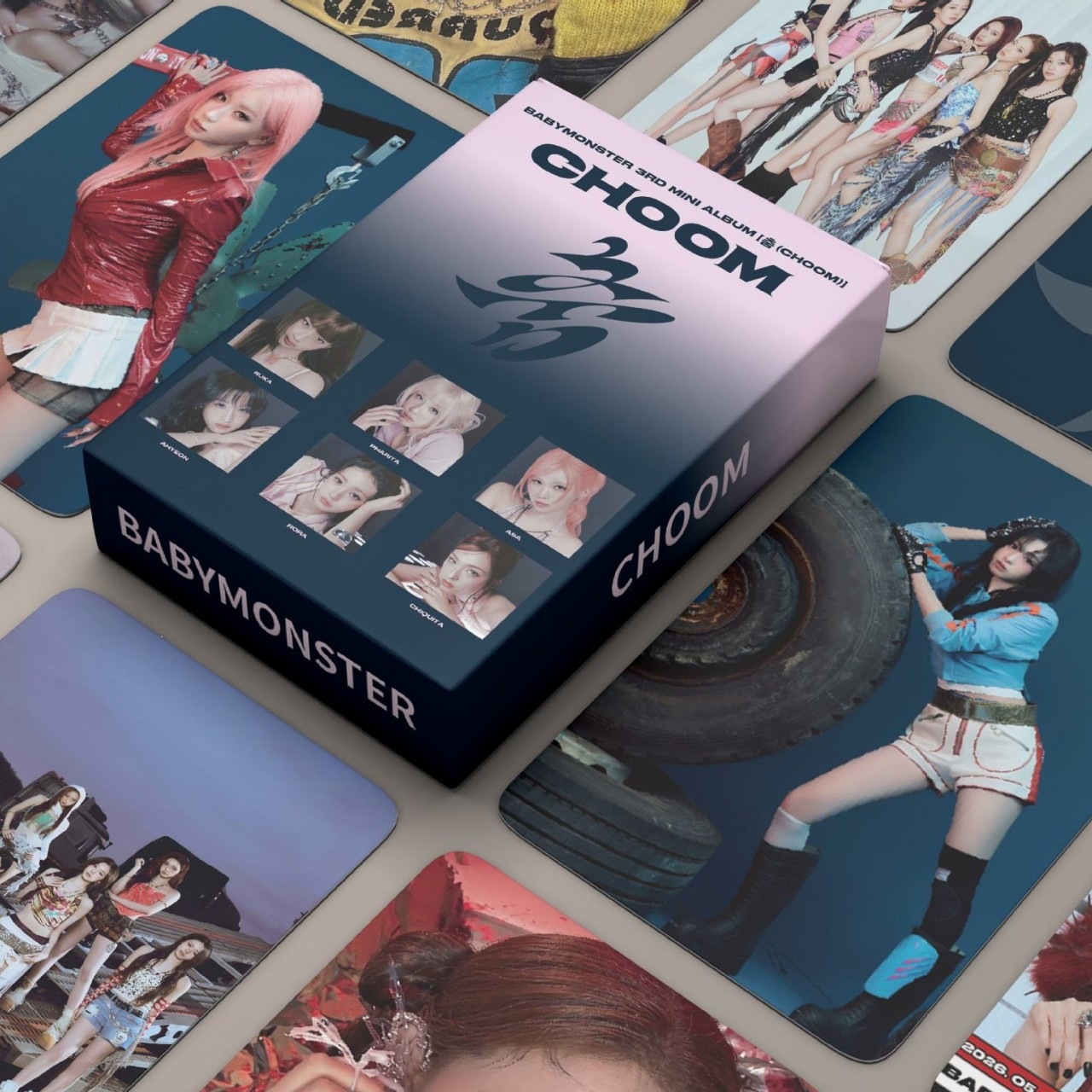 clu 55PCS/Set BABYMONSTER LOMO Card 3rd Mini Album CHOOM AHYEON Postcard Collection KPOP Star Peripheral ulc
