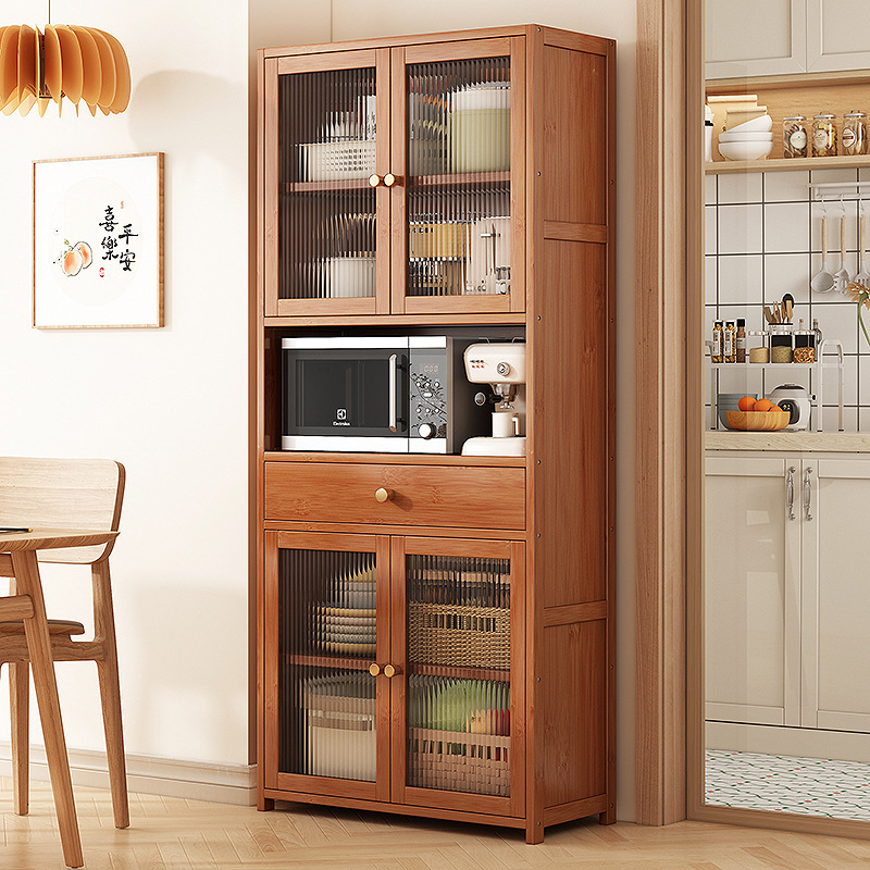 Multi-Layer Floor-Standing Sideboard for Home Kitchen, Dust-Proof, Multi-Functional, Large-Capacity Storage Cabinet and Shelf