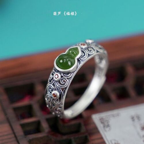 Lucky Wealth, Prosperity, and Peace Gourd Ring for Women Vintage Distressed Open Finger Ring Wholesale Chinese Ethnic Style Antique Jewelry