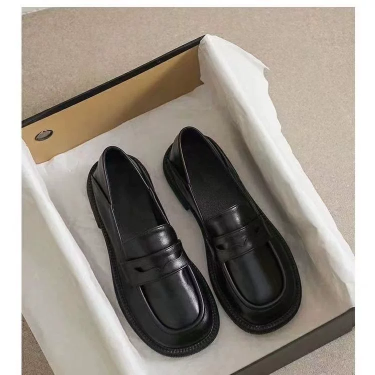 Женские кожаные туфли на толстой подошве в британском стиле 2023 Весенние новые японские Туфли с круглым носком JK кексы Мэри Джейн туфли лоферы