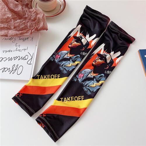 Sun Protection Cooling Sleeve Summer Hip-Hop Trend Ice Silk Men's Driving Arm Sleeves Outdoor Driving Arm Guard Cycling Sleeve