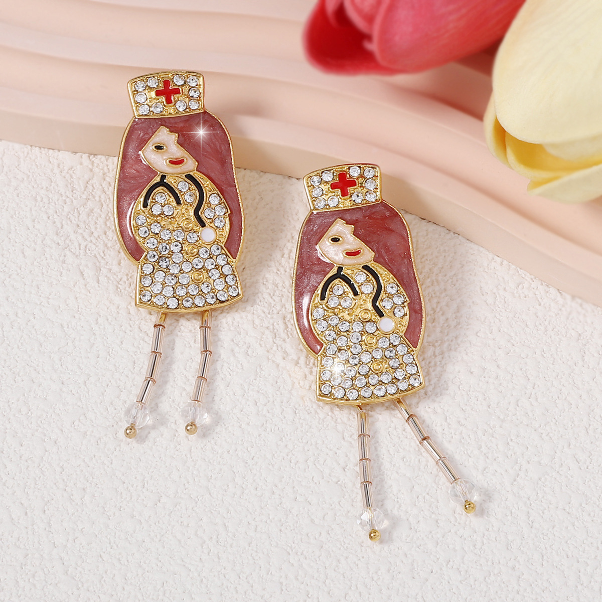 1 Pair Cartoon Style Cartoon Character Zinc Alloy Earrings display picture 7