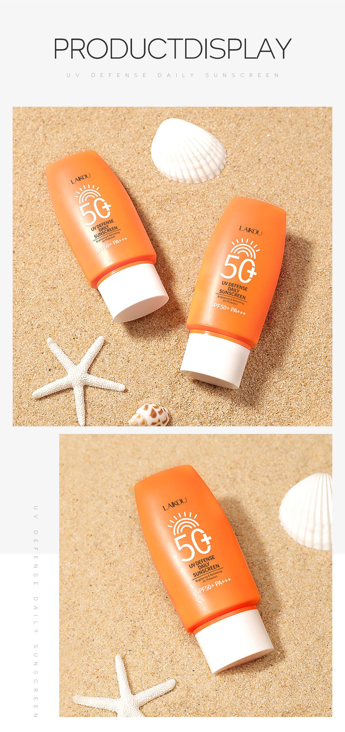 Summer cross-border LAIKOU sunscreen50g Student facial Isolation Waterproof and Refreshing New Upgrade undefined