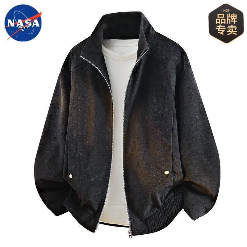 NASA品牌高质量绒感保暖夹克男士秋季新品高级感宽松潮牌大码外套|undefined