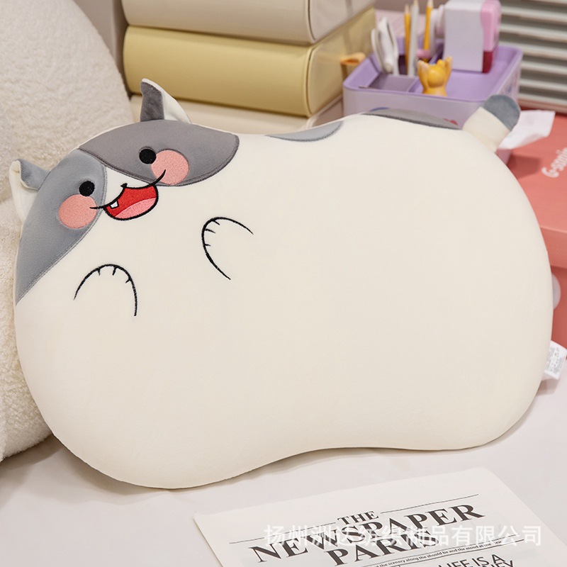 Círculo animado almohada de león marino almohada columna cervical almohada de protección del cuello para dormir almohada única para niños estudiantes dormitorio almohada núcleo