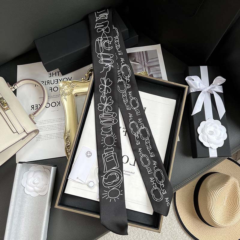 D versión alta 18 mm bufandas de seda cinta cinta delgada correa de pelo larga decoración pequeña bufandas animales de la selva H