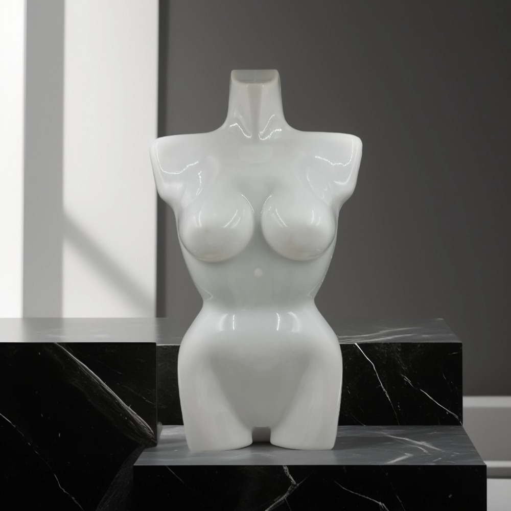 Mujer de medio cuerpo modelo de plástico película tienda de ropa maniquí ropa accesorios de exhibición con gancho soporte de exhibición Hanfu image 3
