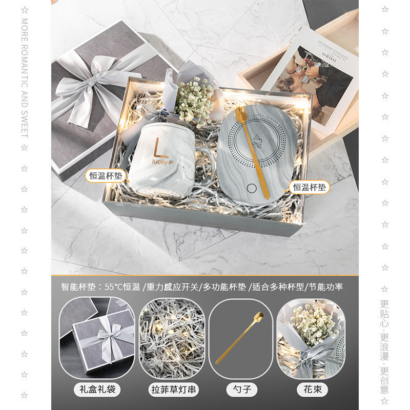 [yahui gift box] lucky thermostatic cup + bouquet (6)