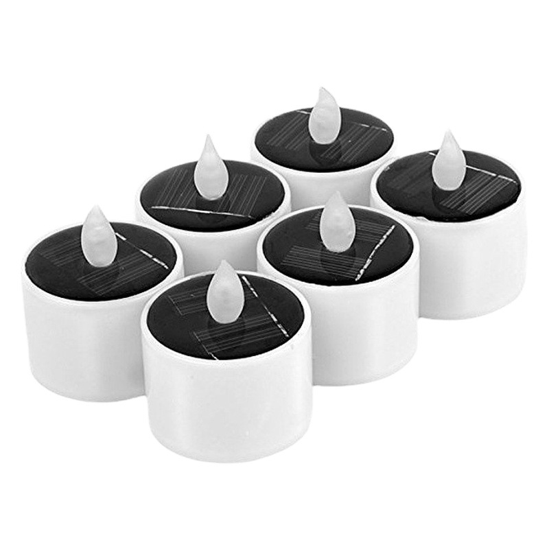 Fábrica al por mayor LED intermitente electrónica impermeable al aire libre vela electrónica libre de humo libre de llama auto-Iluminación vela solar