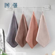 厂家直销珊瑚绒手帕儿童宝宝强吸水挂式洗脸小方巾擦手小毛巾批发