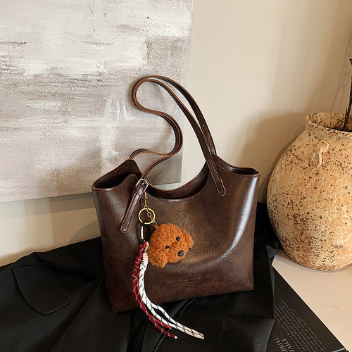 Retro Office Commute Shoulder Bag, Lightweight Luxury, Large Capacity, Unique Design Fashion Crossbody Bag