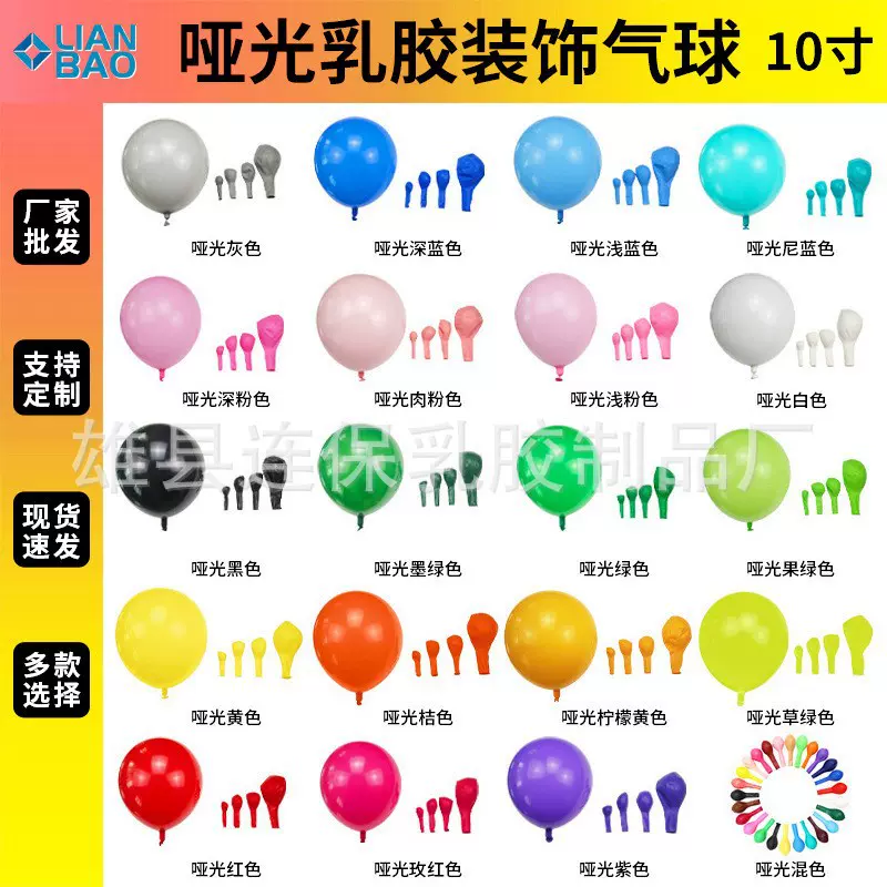 跨境哑光气球10寸2.2克生日场景布置高级感派对装饰婚庆哑光气球