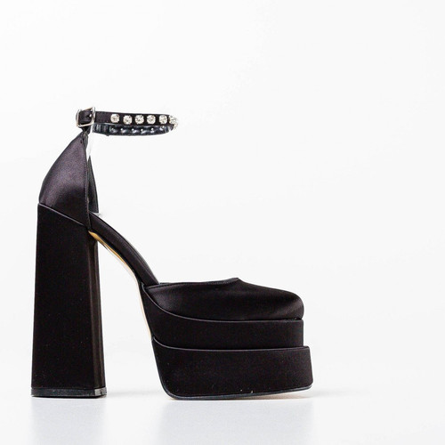 New trendy high-heeled candy-colored single shoes for export, large size, water drill waterproof platform, one-piece strap, thick sole women's shoes for photos and parties