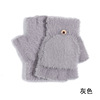 Velvet demi-season gloves, keep warm set for elementary school students for beloved, increased thickness, fingerless