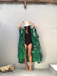 Bohemian Tie Dye Hooded Cardigan for Women Sun Protection