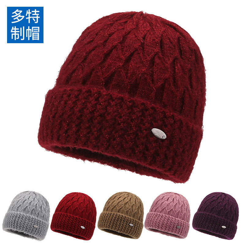 Middle-aged and old hat wholesale 2022 winter New plus velvet padded grandma hat pullover knitted hat wool hat Middle-aged and old hat wholesale 2022 winter New plus velvet padded grandma hat pullover knitted hat wool hat