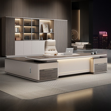 老板桌轻奢高级感大班台简约现代总裁桌椅组合经理桌烤漆办公家具