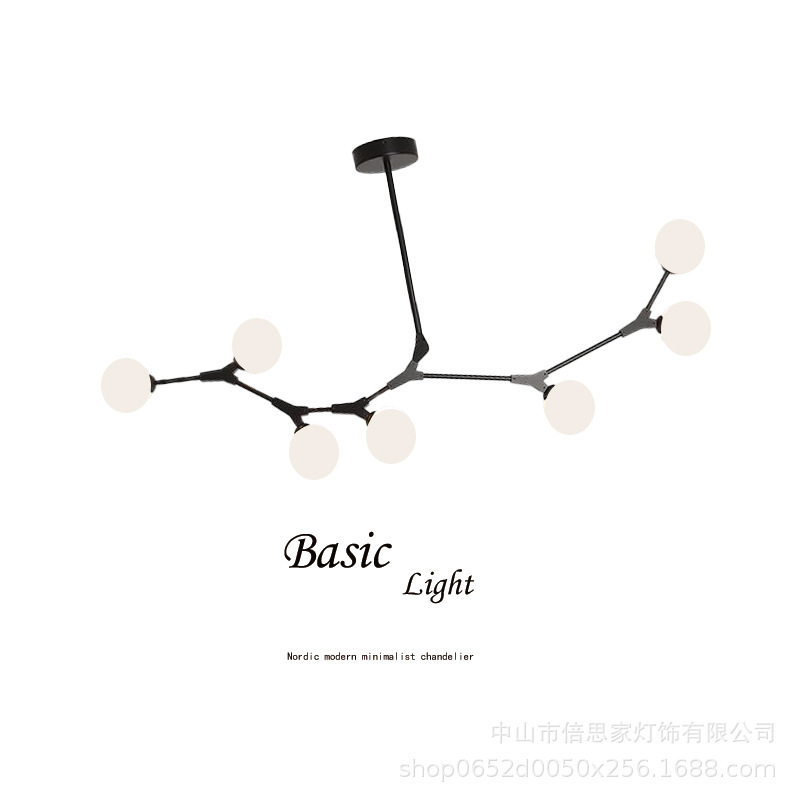 Cross-border wayfair Living Room Molecular Chandelier Modern Simple Designer Restaurant Creative Bedroom Glass Chandelier