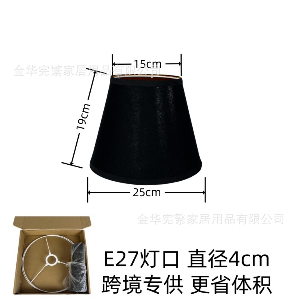 E27 redondo KD recto desmontaje TC tela exterior negro oro interior cubierta de lámpara de PVC Europa América nórdica hotel dormitorio lámpara de escritorio candelabrera