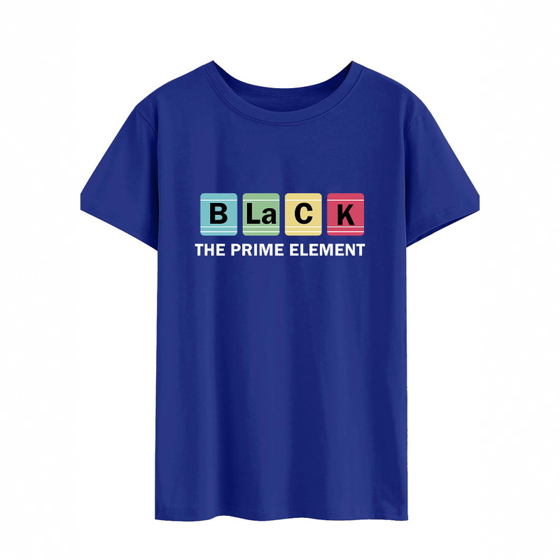 Europe and The United States cross-border Amazon Black The Prime Element color plaid printed casual short sleeve t-shirt