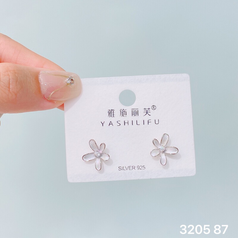 Yashilifu s925 スターリングシルバー新しい絶妙な小さなジルコン光沢のあるイヤリングシンプルで多用途の女性のイヤリング|undefined