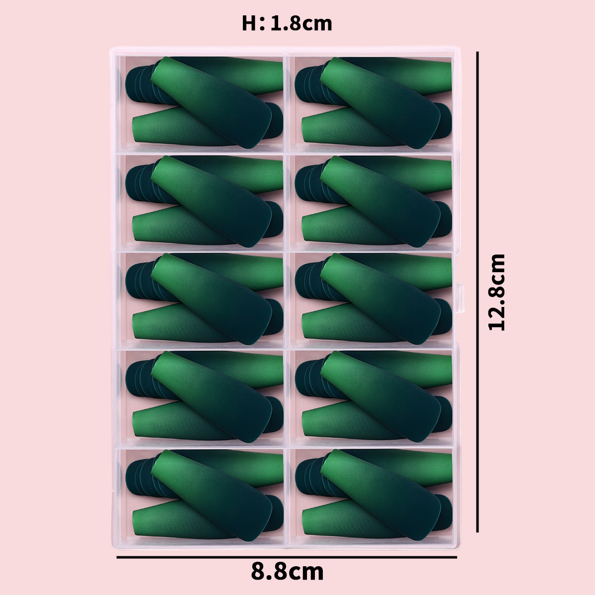 Uña de vestir de alta calidad otoño esmerilado verde oliva gradiente largo Uña de vestir de alta calidad Uña falsa
