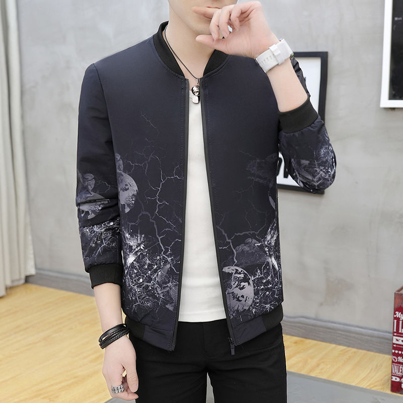 Ropa de primavera y otoño para hombres versión de primavera y otoño para hombres chaqueta de flujo flor otoño chaqueta juvenil coreana delgada Flor de Béisbol Juvenil