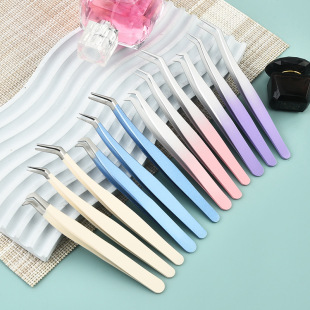 Stainless Steel False Eyelash Tweezers Gradient Grafting Eyelash Clip Beginners Eyelash Graft Beauty Tools Wholesale