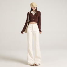 灯芯绒微喇裤女秋冬季加绒加厚高腰显瘦修身百搭拖地马蹄喇叭裤子