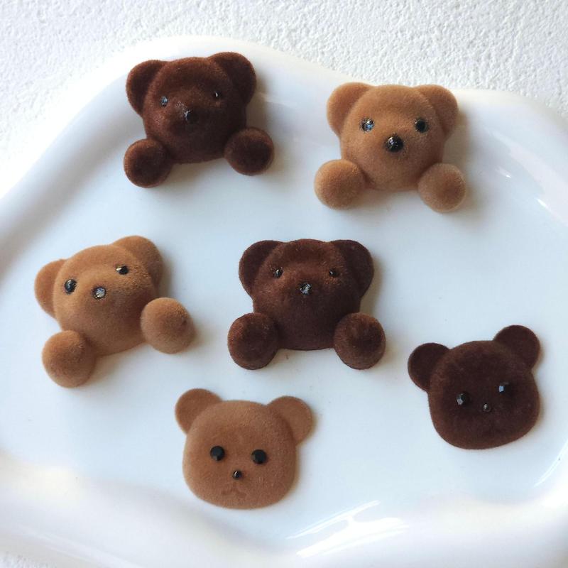 韩里韩气秋冬百搭植绒小熊头饰刘海夹边夹耳饰手机壳diy饰品配件|undefined