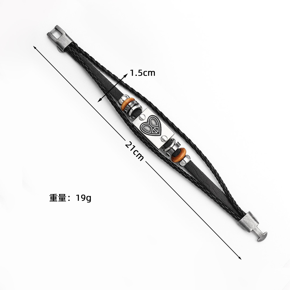 Geometric Retro Streetwear Pu Leather Bracelets Wholesale display picture 1