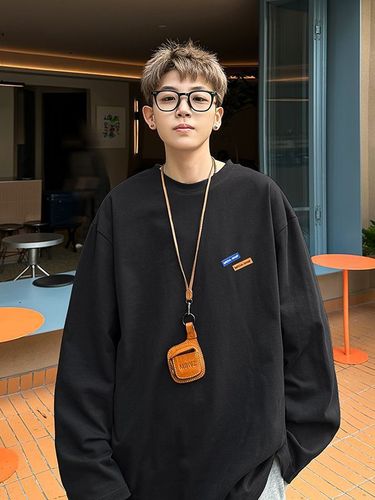 American heavy-duty long-sleeve T-shirt for men, spring and autumn version, oversized body shirt, inner layer base shirt, summer white clothing, trendy