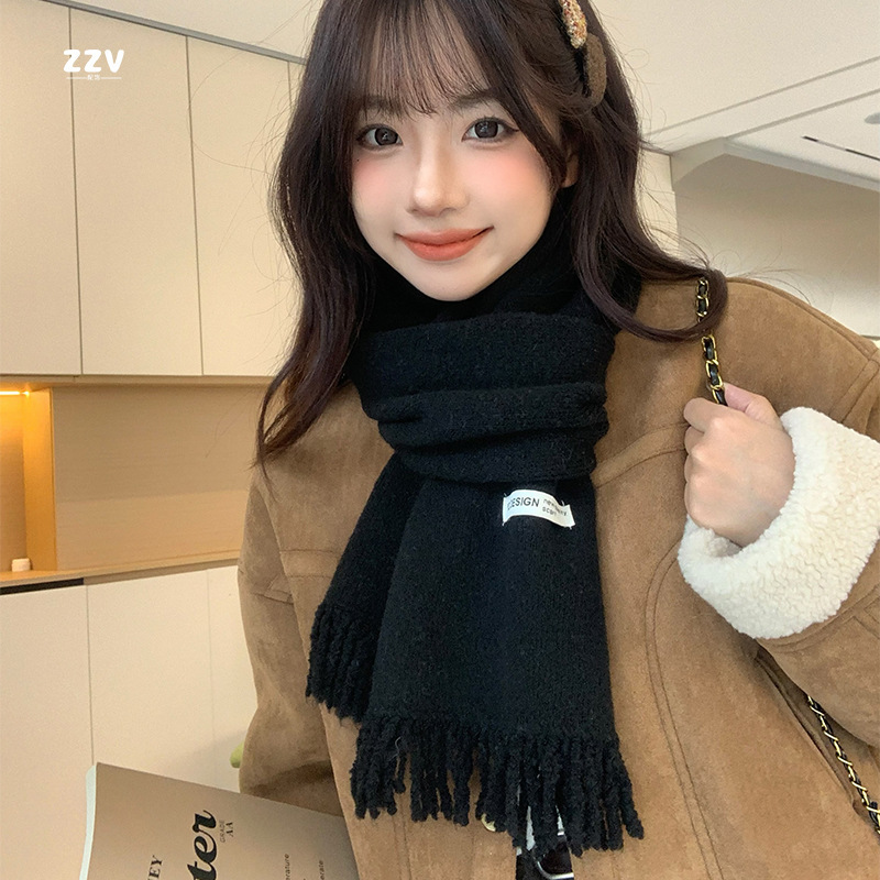 围巾女2025新款高级感保暖加厚柔软针织围脖冬季安可拉红学生百搭|undefined