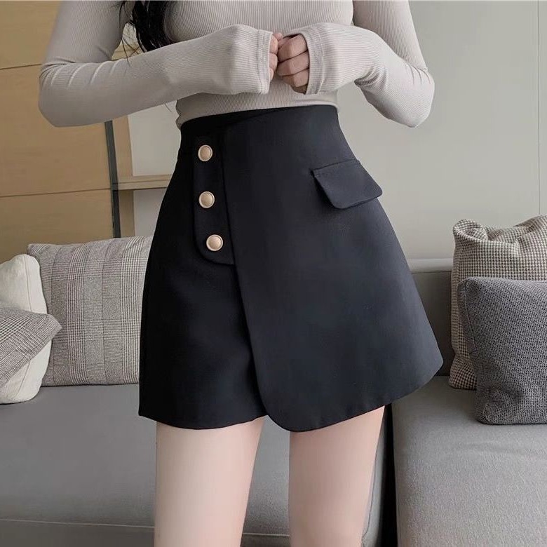 不规则阔腿短裤女春装2025新款时尚高腰显瘦西装裙字半身裙裤潮