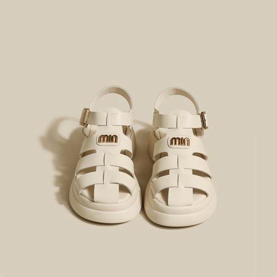 British style Roman covered toe sandals with skirt 2024 new spring and summer student muffin thick-soled casual women's shoes