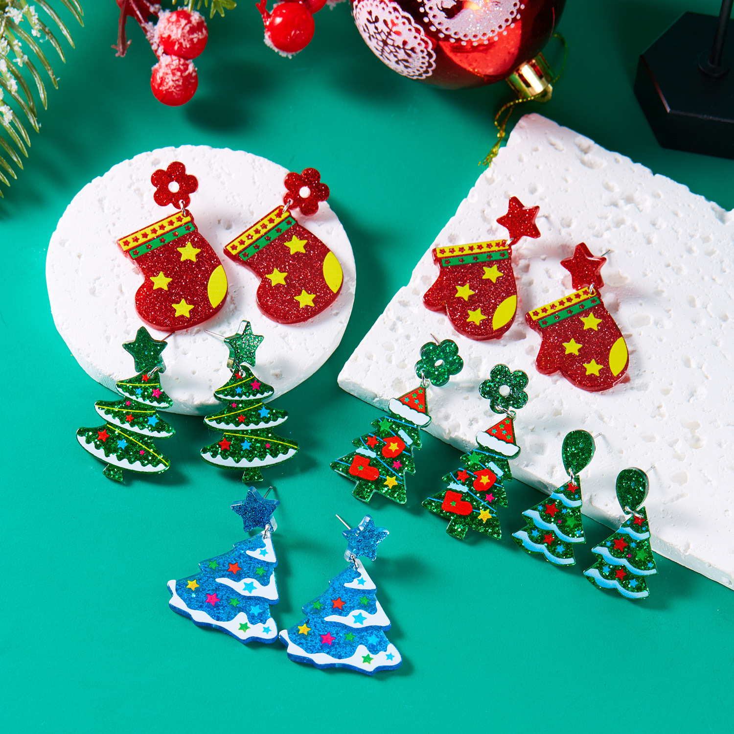 7g Weight Christmas Festival Women's Gender Cute Style Cute Drop Earrings 1
