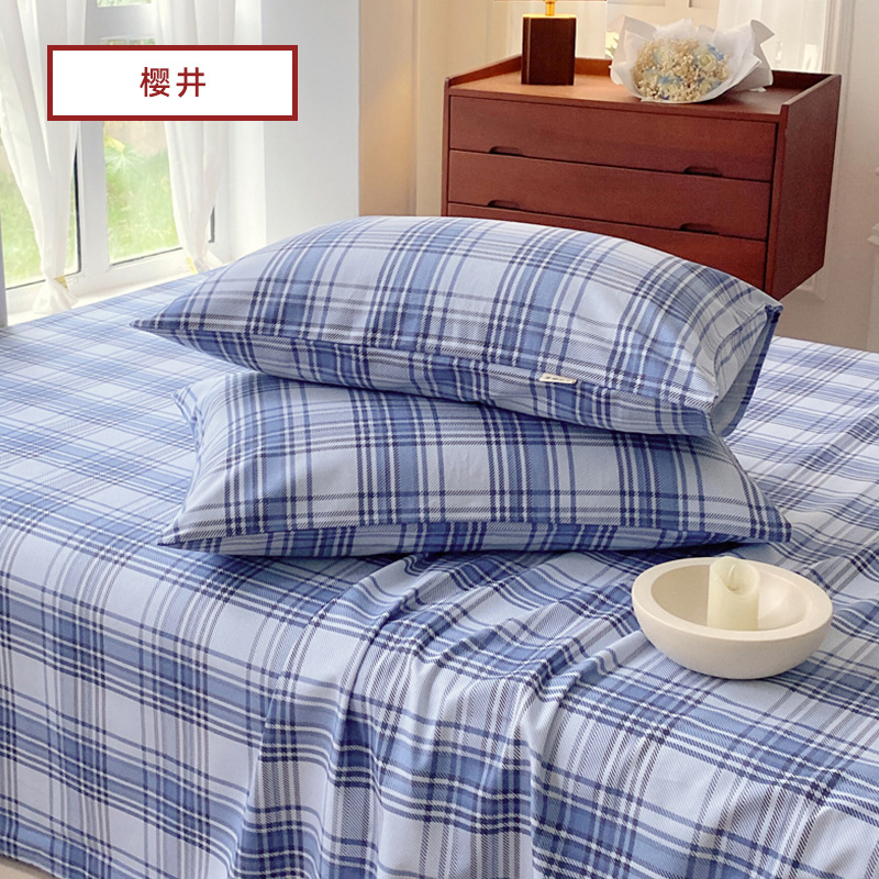Un par de fundas de almohada de algodón de tela gruesa vieja, dormitorio de estudiantes en casa, fundas de almohada de algodón, fundas de forro lavables