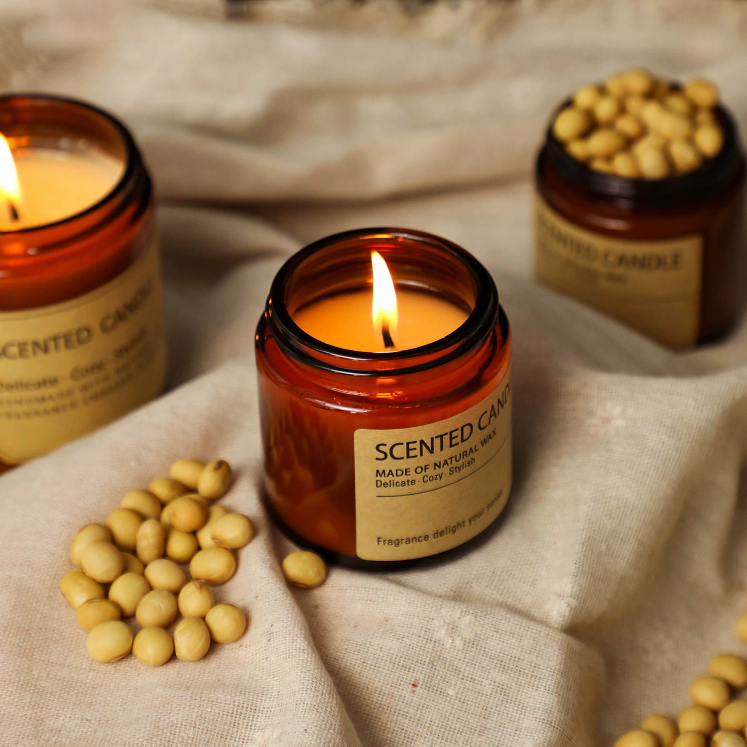 Aromatherapy Scented Candle & Diffuser, 250 ml, retro brown gift box, ancient style