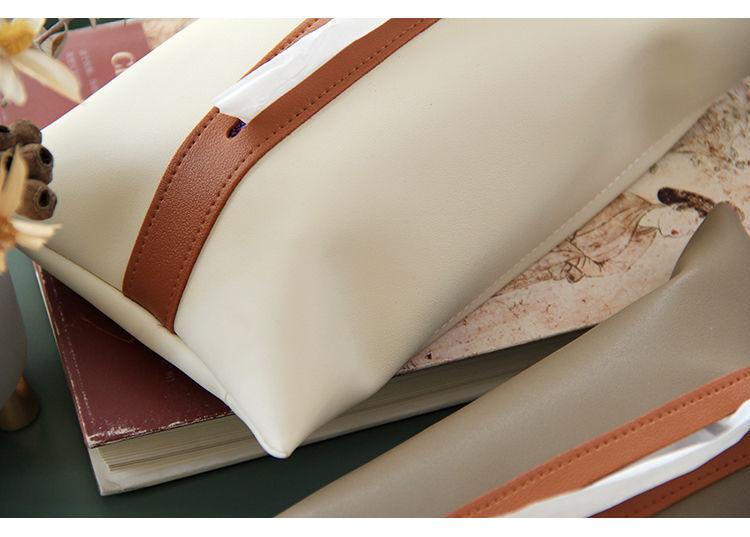 Creative Hanging High-End Car Tissue Bag In-Car Leather Tissue Box Bathroom Toilet Wall-Mounted Tissue Bag