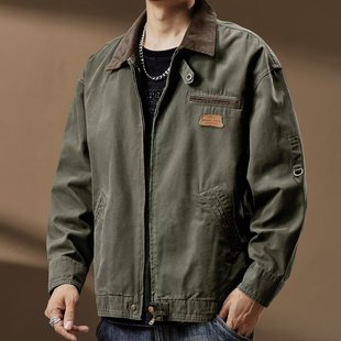 Slim Fit Cargo Spring and Autumn 0 Men's Coat Jacket Fashion Stand Collar PJK Trendy Easiest for Match 92982023 the New Style