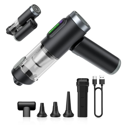 The new folding wireless car vacuum cleaner is exquisite and small, large suction suction and blowing integrated hand-held folding vacuum cleaner (Tozsoranlar) - f-90-off-stack-screen-display-black