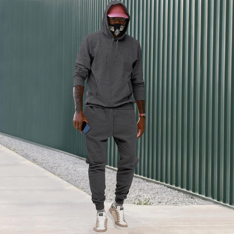 2023 Kapuzen-Plüsch-Hoodie Sport- und Freizeit-Sportbekleidung Zweiteiliges Set für Herren-Sets_voghion.com