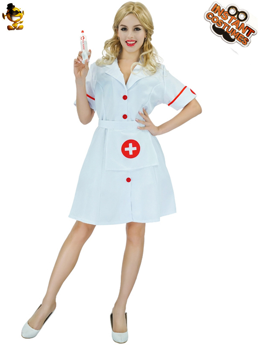 Adulto grande mujer enfermera traje etapa juego traje fiesta traje Mujer Doctor juego de rol traje profesional