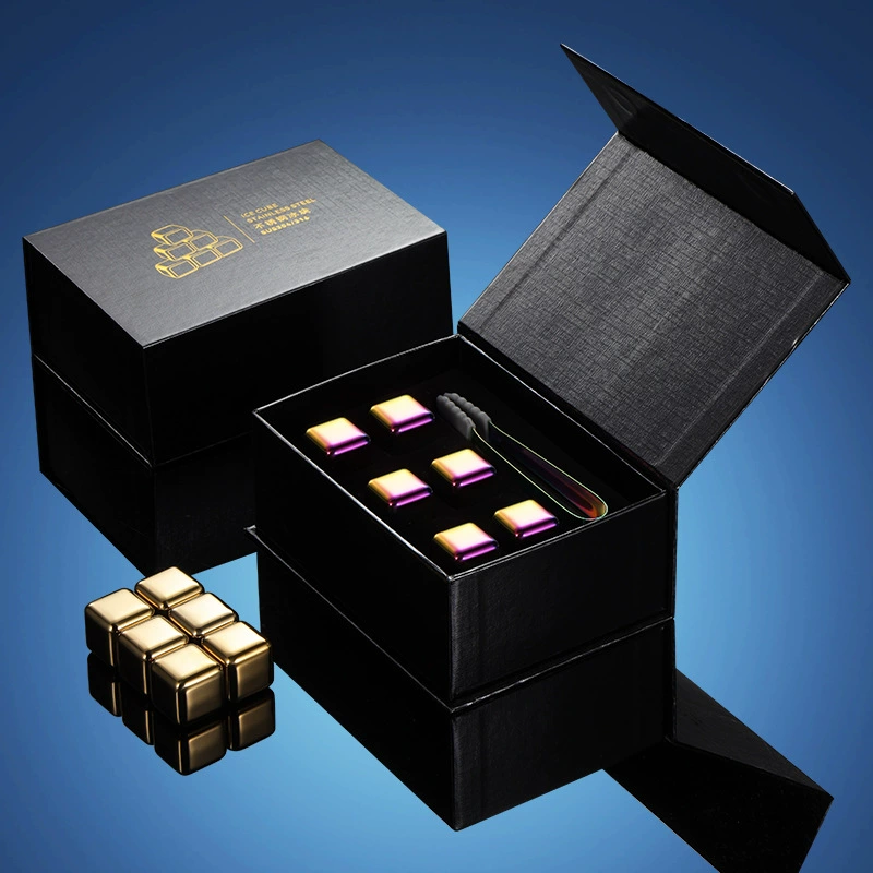 三锐 Ice cubes stainless steel, metal gift box for whiskey, set, 27mm