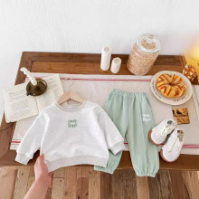 韩国婴幼童装字母休闲运动套装儿童秋季新款洋气卫衣束脚裤