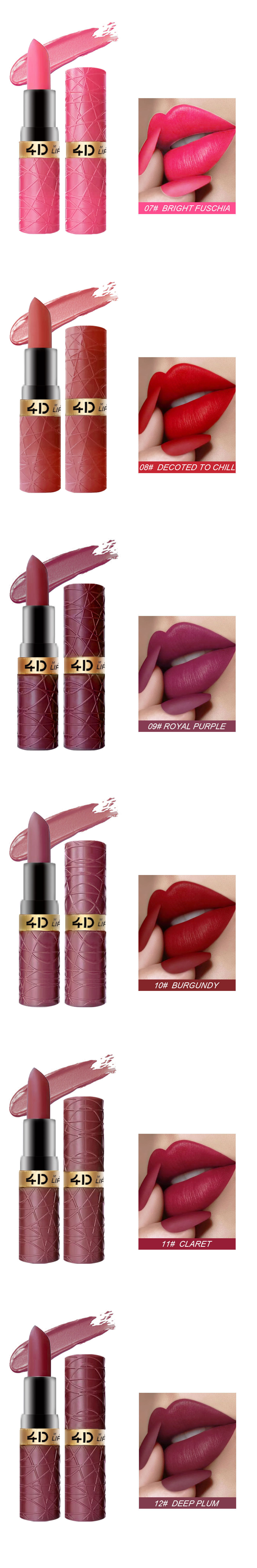 6-piece matte lipstick, cross-border lip makeup, Aunt Red, easy to apply, export lip gloss set, not easy to smudge Application Scenario