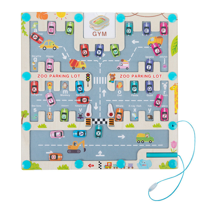 CPC puzzle de madera para niños desplazamiento de laberinto de cartas magnéticas de bolígrafo de movimiento de juguetes de educación temprana personalizados