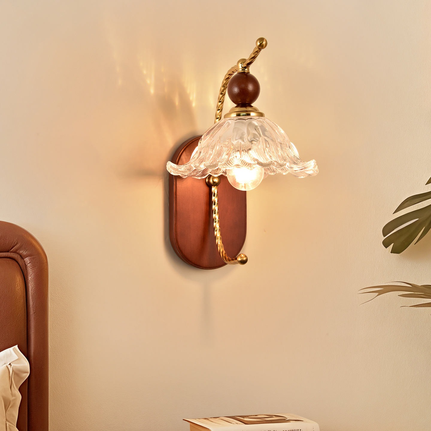 América retro ambiente de la sala de estar lujo ligero francés estilo medieval decoración de la cabecera de la cama de la cama LED lámpara de pared L271